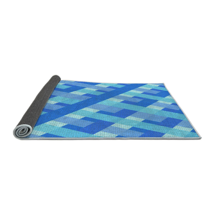 Thickness of Patterned Neon Blue Rug, pat1478lblu