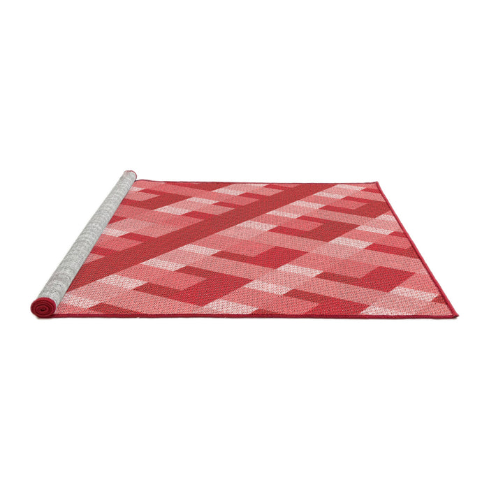 Sideview of Machine Washable Transitional Red Rug, wshpat1478rd