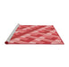 Sideview of Machine Washable Transitional Red Rug, wshpat1478rd