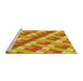 Sideview of Machine Washable Transitional Orange Red Orange Rug, wshpat1478yw