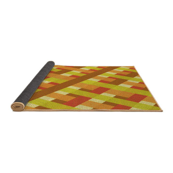 Thickness of Patterned Orange Red Orange Rug, pat1478yw