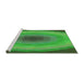 Sideview of Machine Washable Transitional Forest Green Rug, wshpat148grn