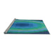 Sideview of Machine Washable Transitional Dark Turquoise Green Rug, wshpat148lblu