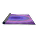 Thickness of Patterned Purple Rug, pat148pur