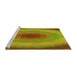 Sideview of Machine Washable Transitional Green Rug, wshpat148yw