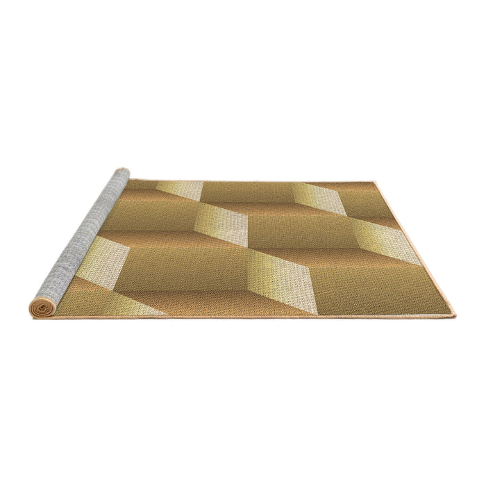 Sideview of Machine Washable Transitional Orange Rug, wshpat1480brn