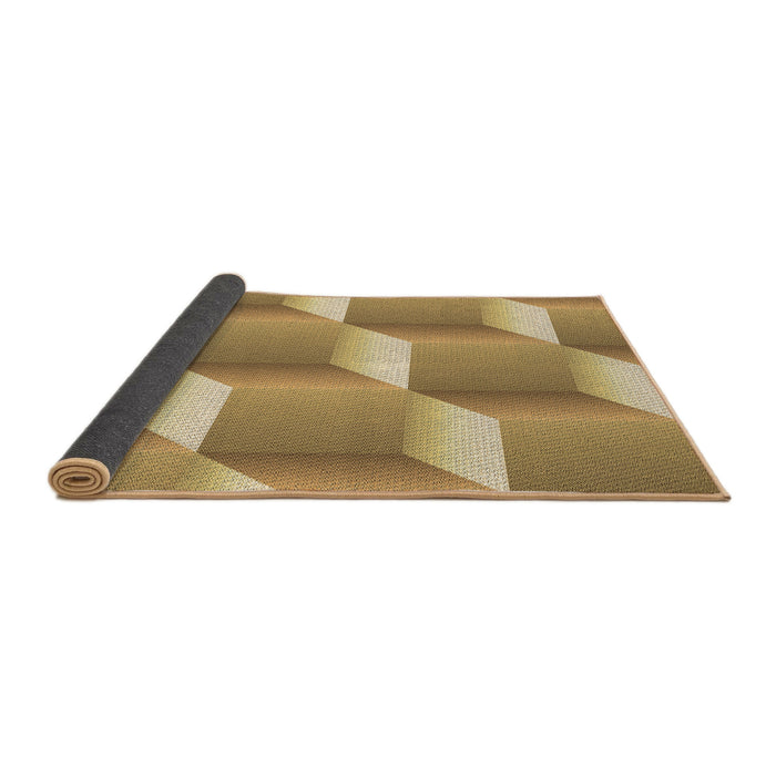 Thickness of Patterned Orange Rug, pat1480brn