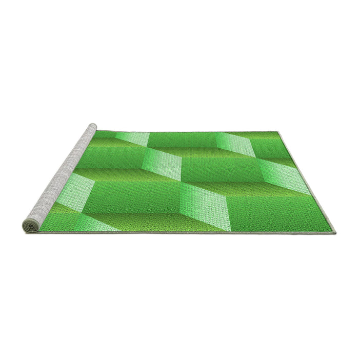 Sideview of Machine Washable Transitional Emerald Green Rug, wshpat1480grn