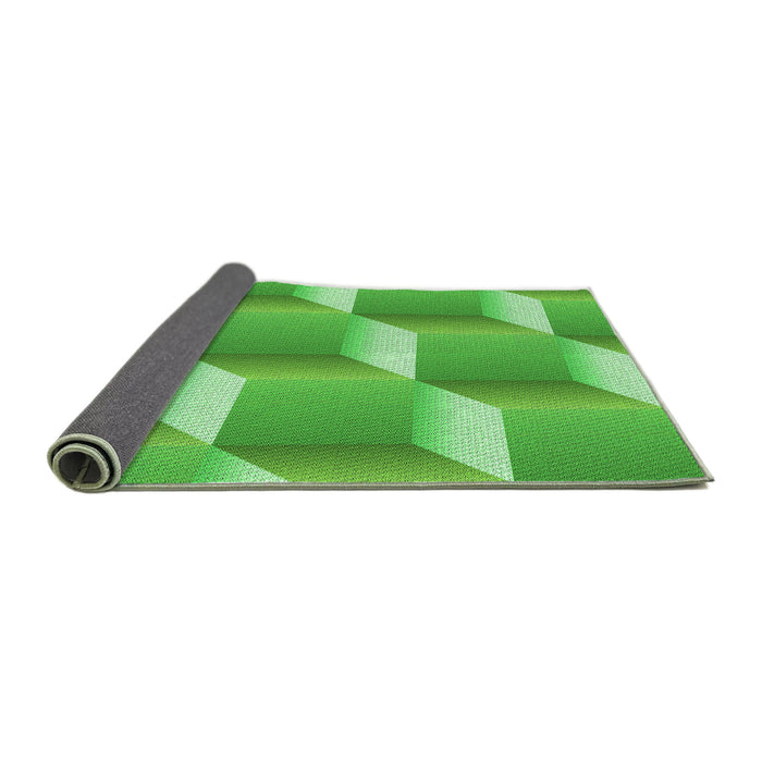 Thickness of Patterned Emerald Green Rug, pat1480grn