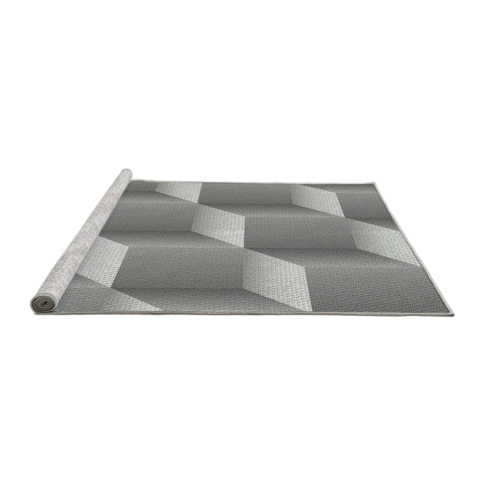 Sideview of Machine Washable Transitional Cloud Gray Rug, wshpat1480gry