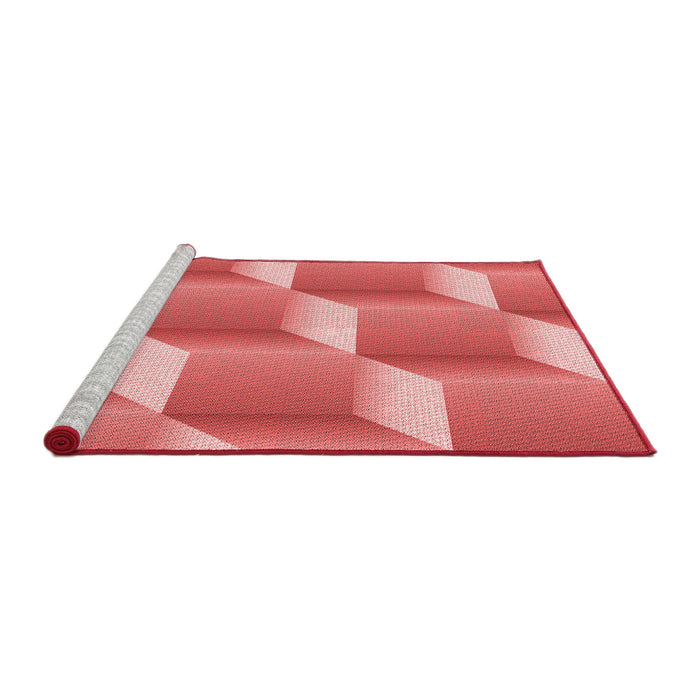 Sideview of Machine Washable Transitional Ruby Red Rug, wshpat1480rd
