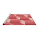 Sideview of Machine Washable Transitional Ruby Red Rug, wshpat1480rd