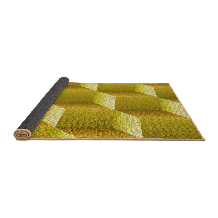 Thickness of Patterned Bright Gold Yellow Rug, pat1480yw
