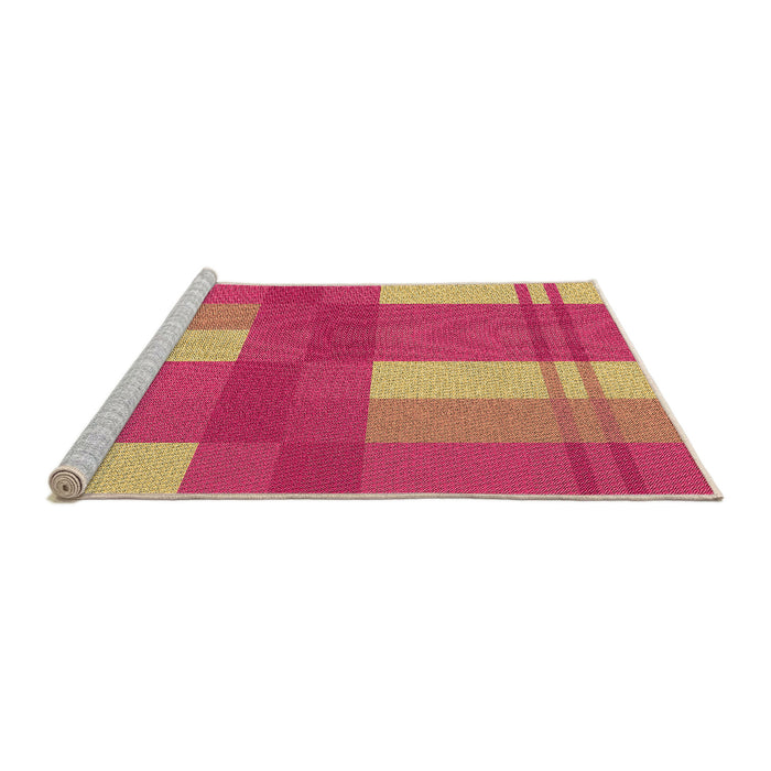 Sideview of Machine Washable Transitional Raspberry Red Rug, wshpat1481org