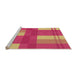 Sideview of Machine Washable Transitional Raspberry Red Rug, wshpat1481org