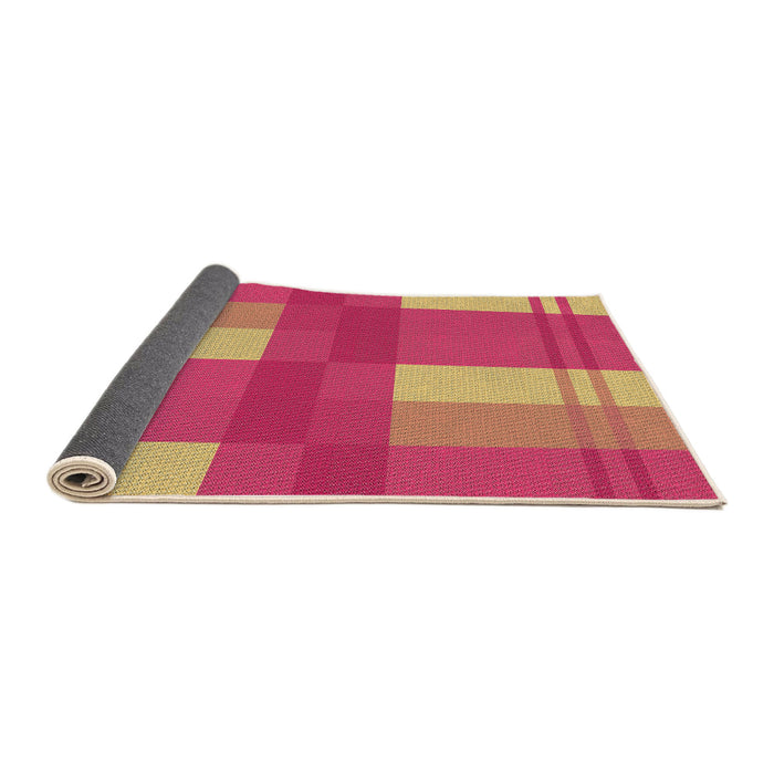 Thickness of Patterned Raspberry Red Rug, pat1481org