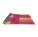 Thickness of Patterned Raspberry Red Rug, pat1481org