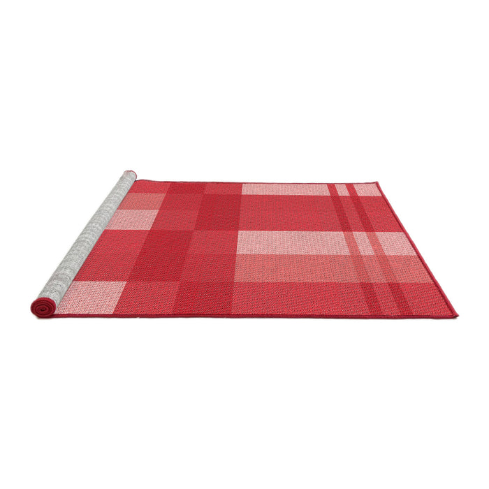 Sideview of Machine Washable Transitional Red Rug, wshpat1481rd