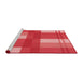 Sideview of Machine Washable Transitional Red Rug, wshpat1481rd