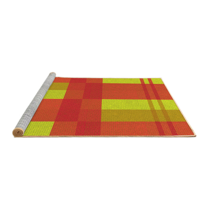 Sideview of Machine Washable Transitional Red Rug, wshpat1481yw
