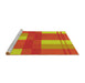 Sideview of Machine Washable Transitional Red Rug, wshpat1481yw