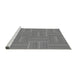 Sideview of Machine Washable Transitional Dark Gray Rug, wshpat1482gry