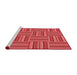 Sideview of Machine Washable Transitional Red Rug, wshpat1482rd