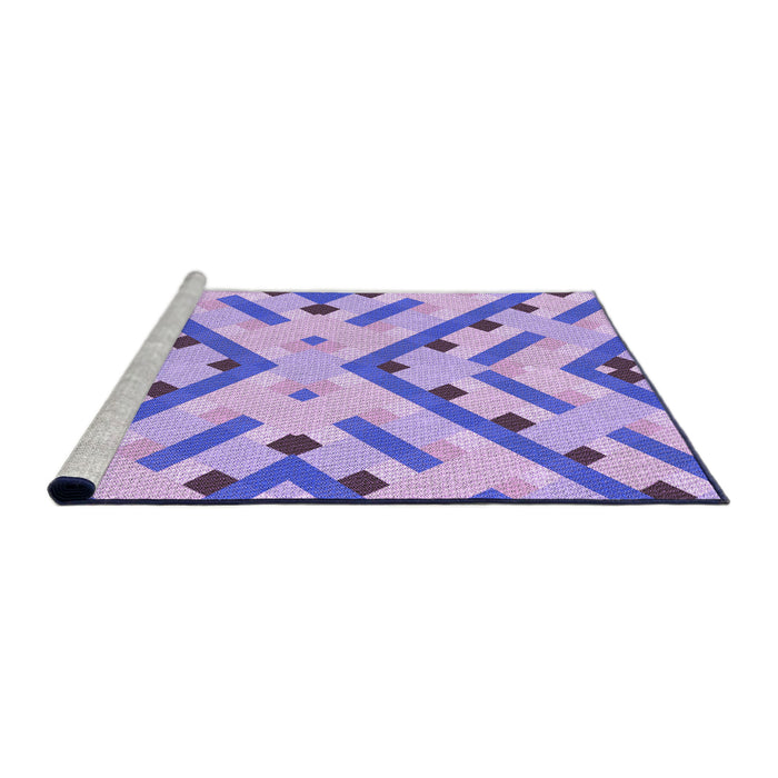 Sideview of Machine Washable Transitional Mauve Purple Rug, wshpat1483pur