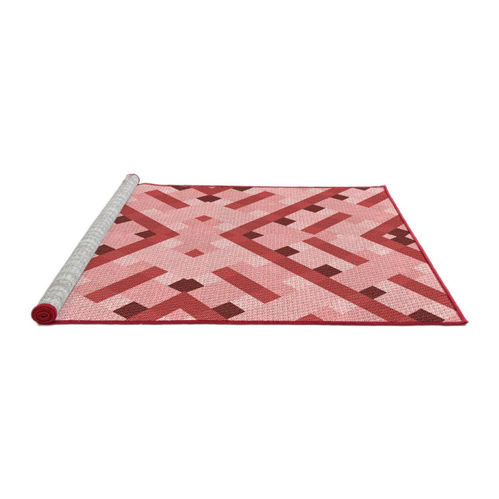 Sideview of Machine Washable Transitional Pink Rug, wshpat1483rd