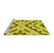 Sideview of Machine Washable Transitional Yellow Rug, wshpat1483yw