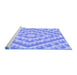 Sideview of Machine Washable Transitional Light Slate Blue Rug, wshpat1484blu