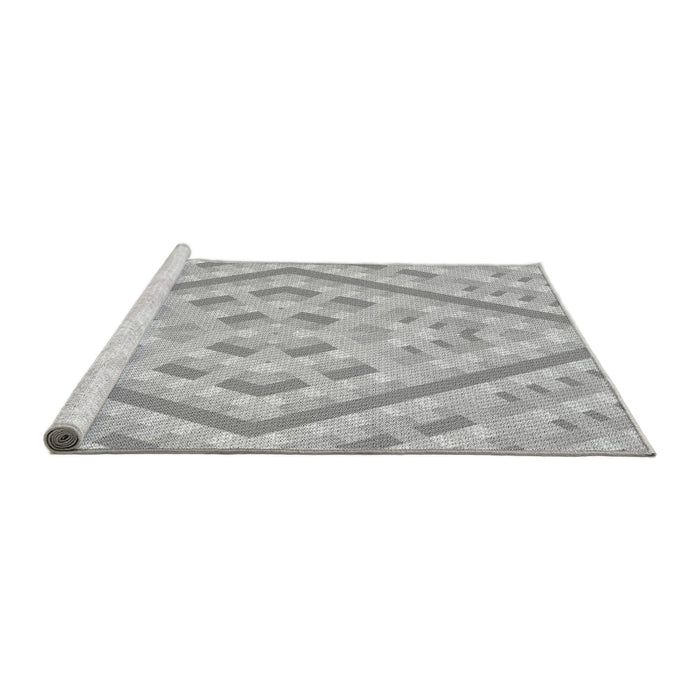 Sideview of Machine Washable Transitional Gray Rug, wshpat1484gry