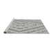 Sideview of Machine Washable Transitional Gray Rug, wshpat1484gry