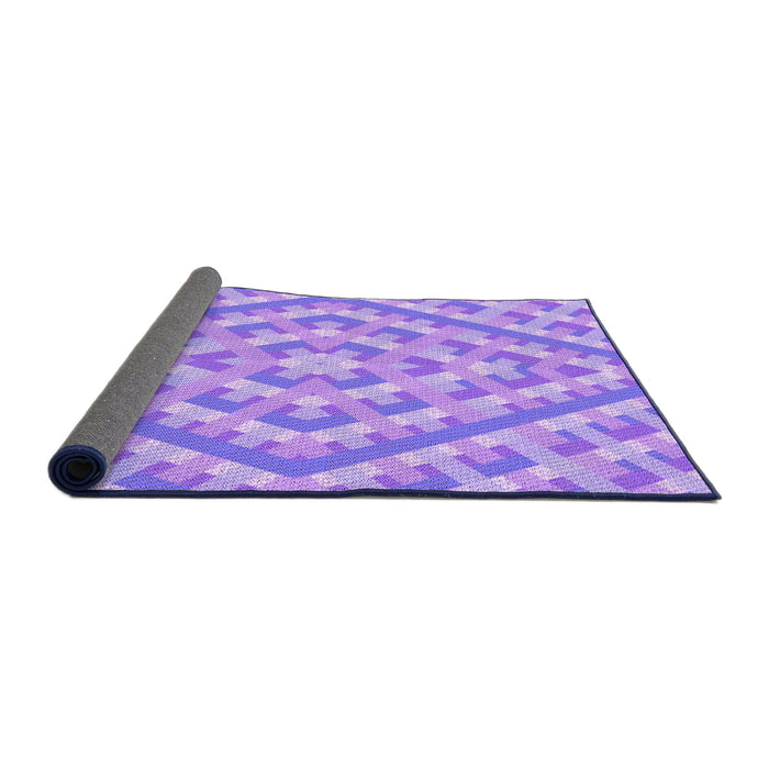 Thickness of Patterned Mauve Purple Rug, pat1484pur