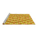 Sideview of Machine Washable Transitional Neon Orange Rug, wshpat1484yw