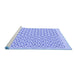 Sideview of Machine Washable Transitional Blue Rug, wshpat1485blu