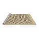 Sideview of Machine Washable Transitional Dark Gold Brown Rug, wshpat1485brn