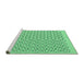 Sideview of Machine Washable Transitional Green Rug, wshpat1485grn