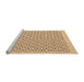 Sideview of Machine Washable Transitional Brown Gold Rug, wshpat1485org