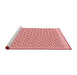 Sideview of Machine Washable Transitional Deep Rose Pink Rug, wshpat1485rd