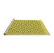 Sideview of Machine Washable Transitional Bold Yellow Rug, wshpat1485yw