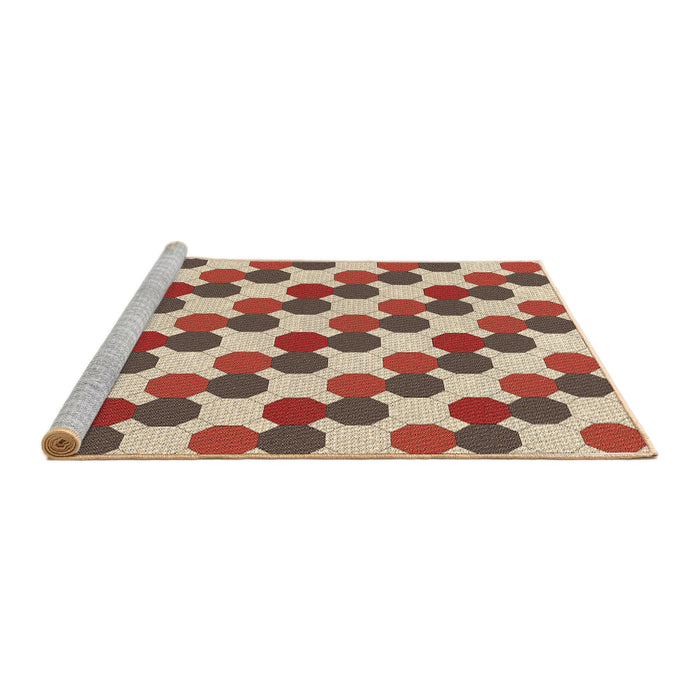 Sideview of Machine Washable Transitional Fire Brick Red Rug, wshpat1486brn