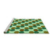 Sideview of Machine Washable Transitional Light Green Rug, wshpat1486grn