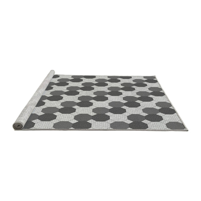 Sideview of Machine Washable Transitional Platinum Silver Gray Rug, wshpat1486gry
