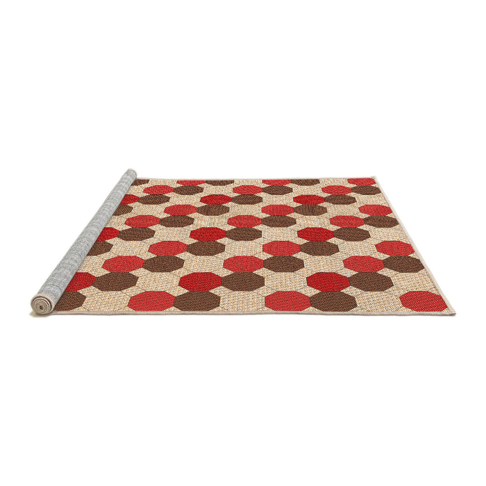 Sideview of Machine Washable Transitional Red Rug, wshpat1486org