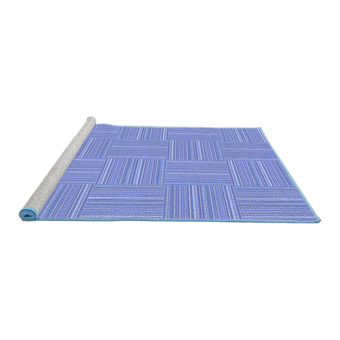 Sideview of Machine Washable Transitional Denim Blue Rug, wshpat1487blu