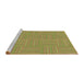 Sideview of Machine Washable Transitional Green Rug, wshpat1487brn