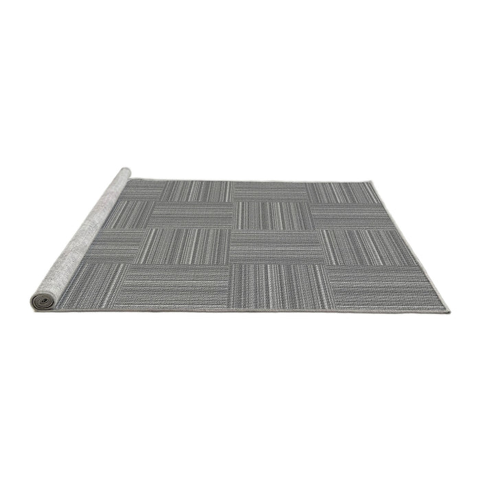 Sideview of Machine Washable Transitional Smokey Gray Rug, wshpat1487gry
