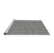 Sideview of Machine Washable Transitional Smokey Gray Rug, wshpat1487gry