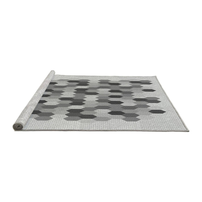 Sideview of Machine Washable Transitional Platinum Gray Rug, wshpat1488gry
